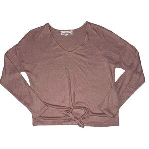Hippie Rose Mauve Long Sleeve Tie-Front Top - Size‎ M